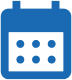 A blue calendar icon on a black background.